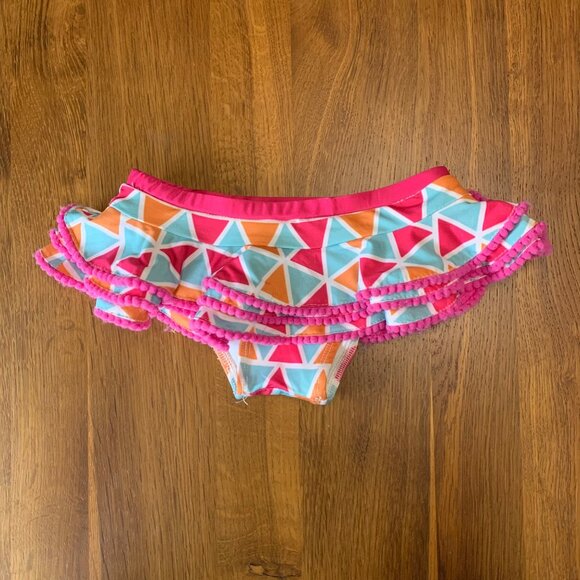 MASALA BABY Mosaic Bikini Girls 4 4T Ruffle Two Piece Skirted Swimsuit Geometric - Picture 5 of 8